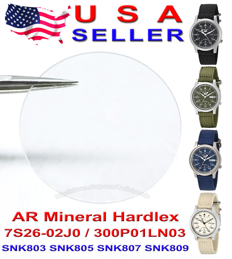 Mineral AR Crystal Glass for Seiko 5 7S26-02J0 SNK803 SNK805 SNK807 SNK809 More