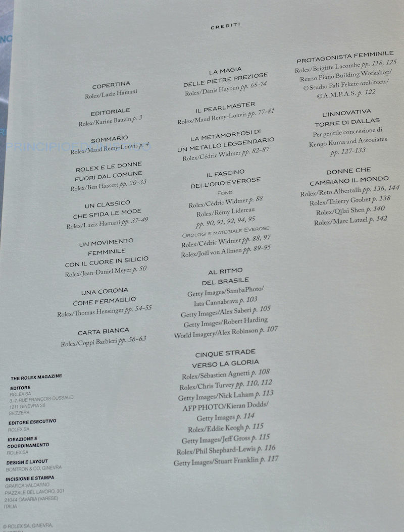 Rolex Magazine Number Seven 7 in Italian with Special on Datejust Women