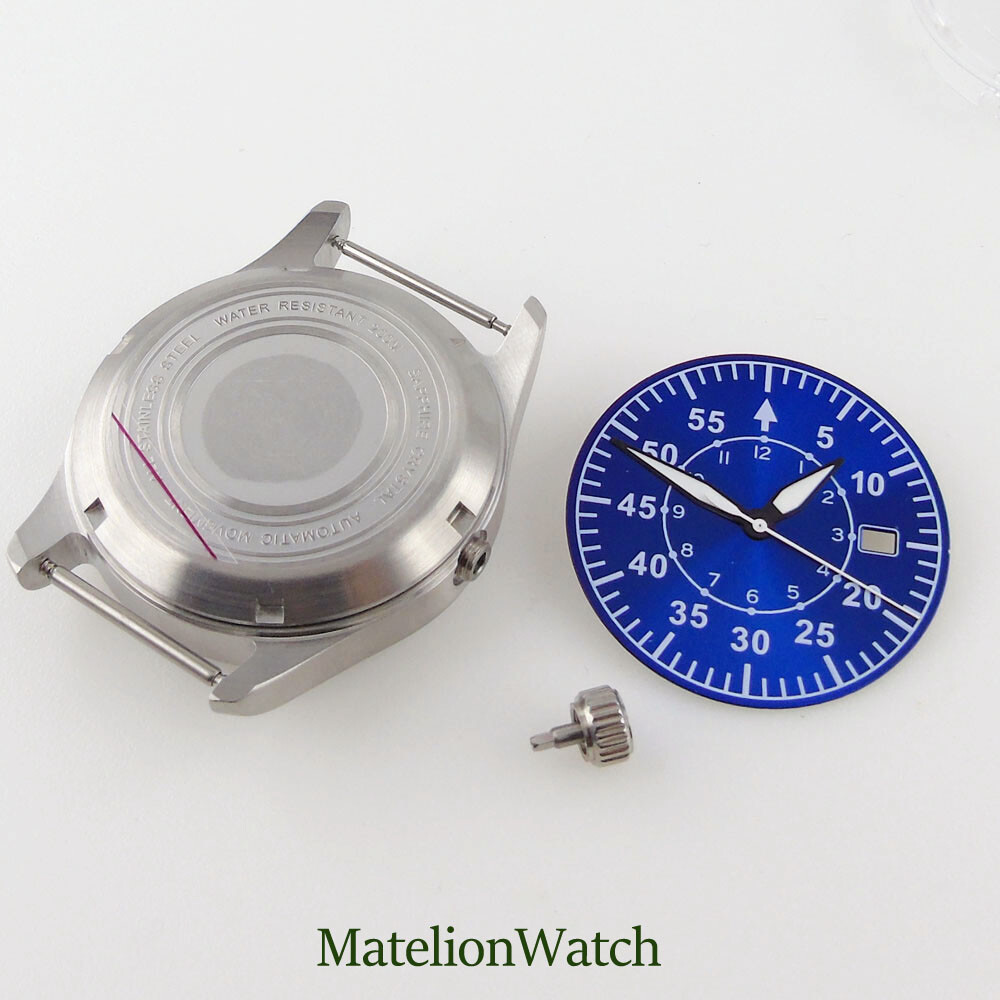 39mm Watch Case Fit NH35 NH35A Dial Hands Parts Sapphire Glass 200M Waterproof