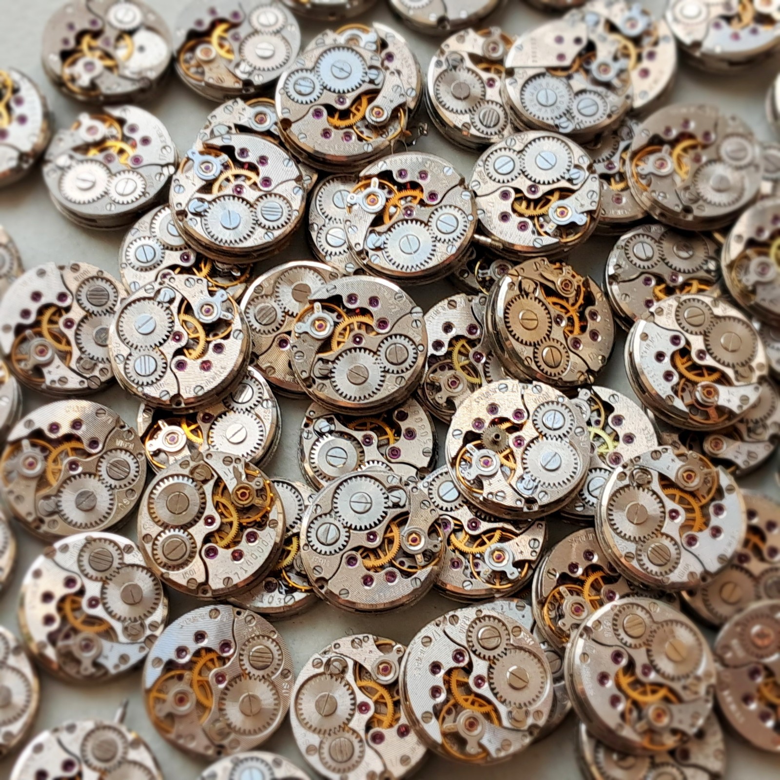 Lot of 10 CHAIKA Watch Movements 16mm USSR | Vintage Mechanical Parts Steampunk