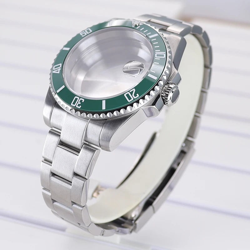 40mm Watch Case Ceramic Bezel Sapphire For Sub Nh35 Nh36 Nh38 Eta2824 Miyota8215