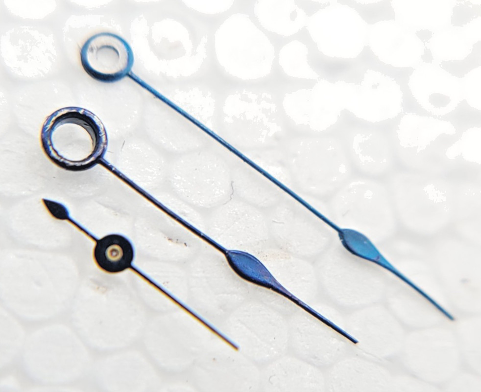 Waltham 6s Blued Steel Spade & Whip Hands Set – Original Factory Fit – PB3-A1