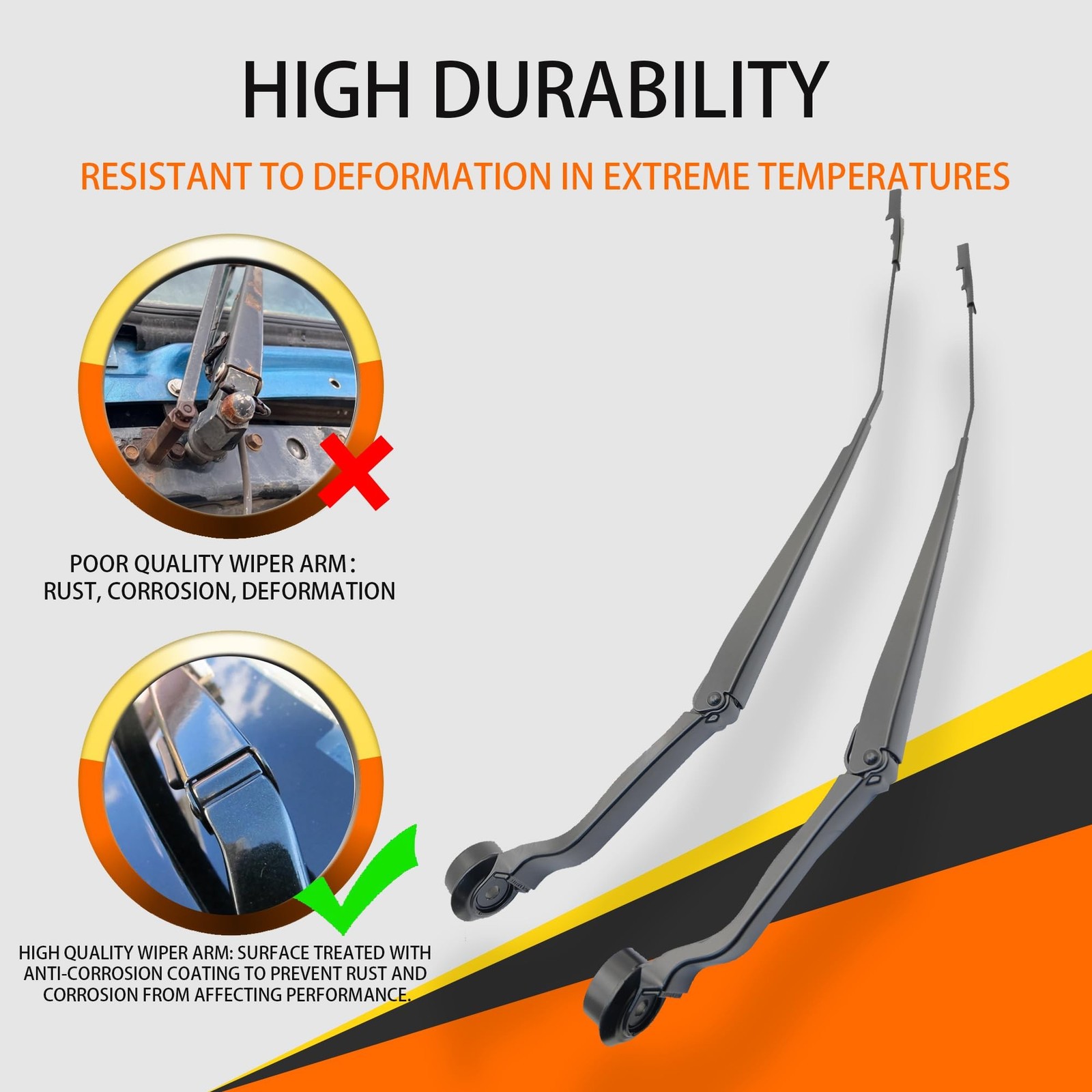 1 Pair Front Windshield Wiper Arm Kit Noiseless Fits Compatible with Ford Esc…