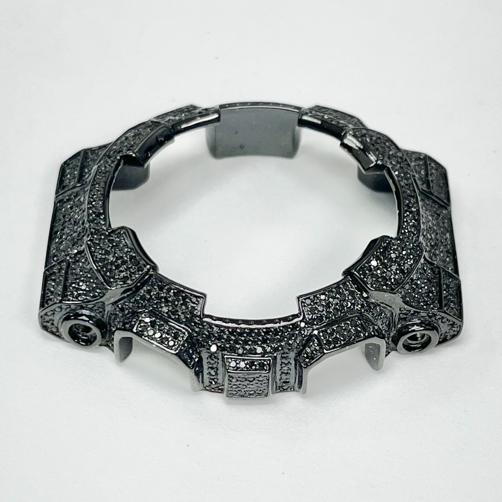 G-Shock GD-100 Black Stainless-Steel Case Polish w/ Approx-3.0CT Black Diamonds
