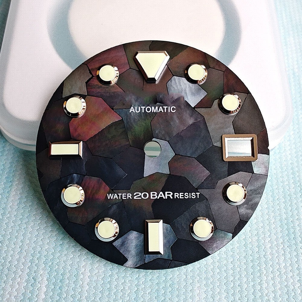 High Quality MOP Natural Black Mother Of Pearl Watch Dial 28.5mm for NH35 36 4R