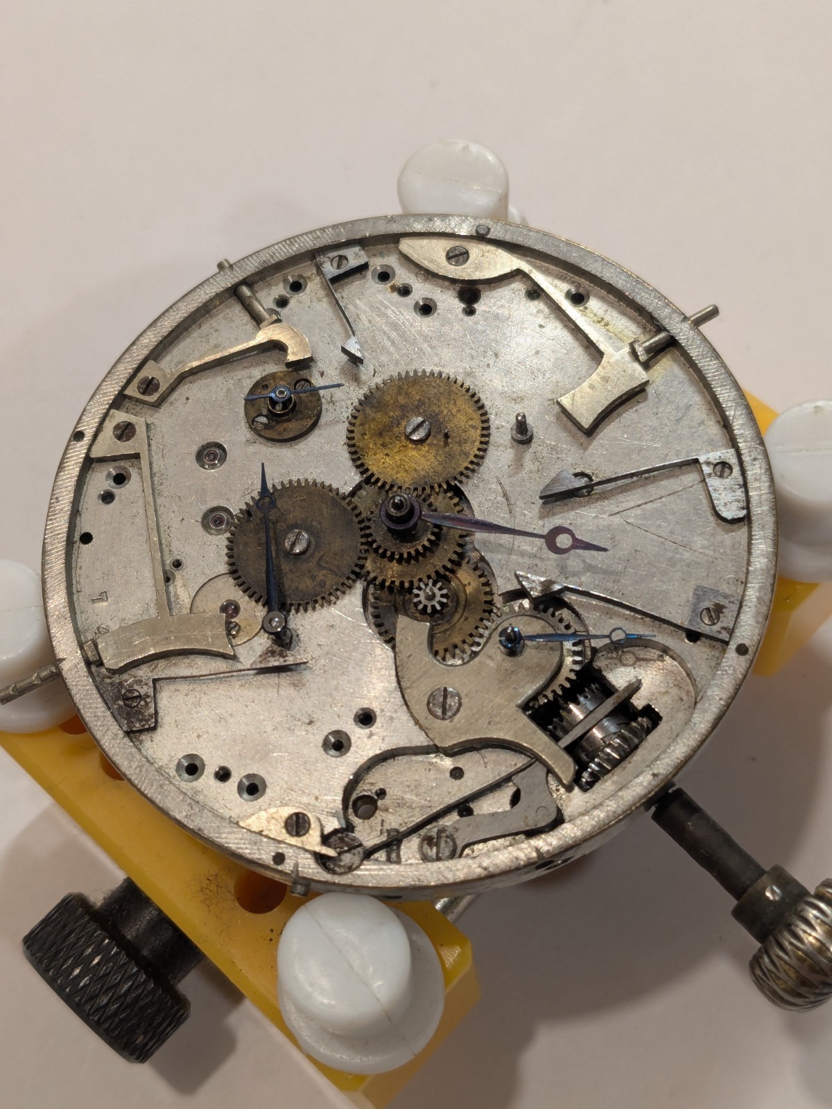 Big 28s 53+mm Triple Date + Antique Pocket Watch Movement Runs Unbranded