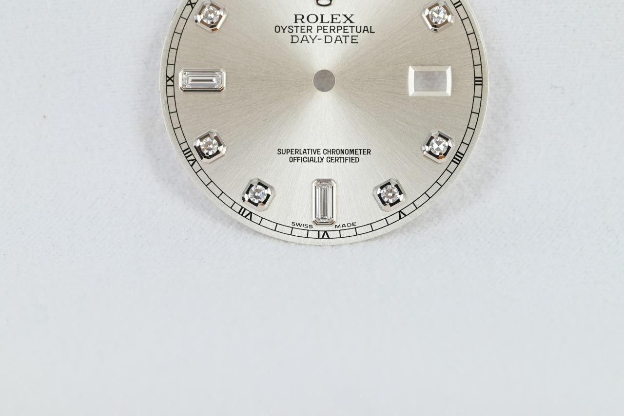Rolex Factory Diamond Baguette Day-Date Watch Dial for White Gold 118209 Etc