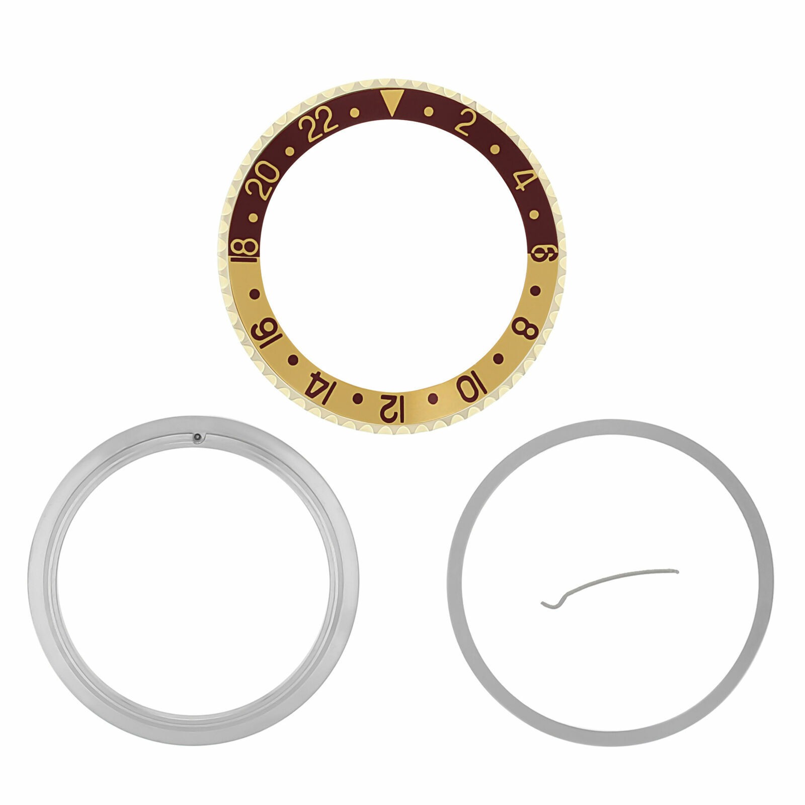Bezel, Insert, Retaining For Rolex GMT Master 2 18K Gold 16710 Root Beer