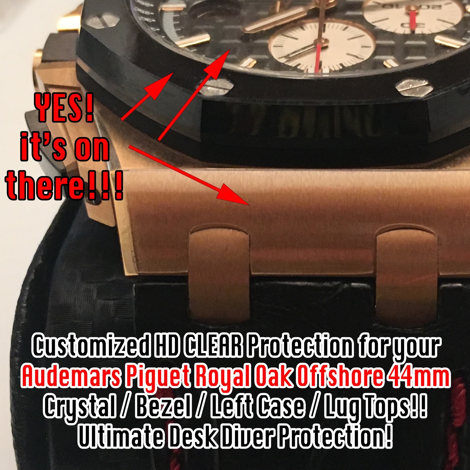 For Audemars Piguet Royal Oak Offshore 44mm HD Clear Anti-Scratch Protection X2
