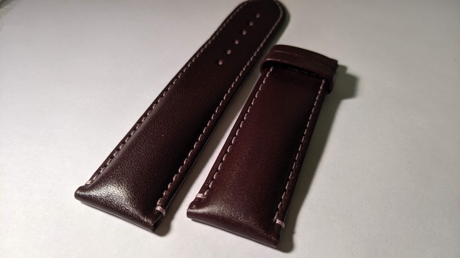 Genuine Calvin Klein Watch Band/Strap Brown Leather 22mm at the watch, 20mm at t