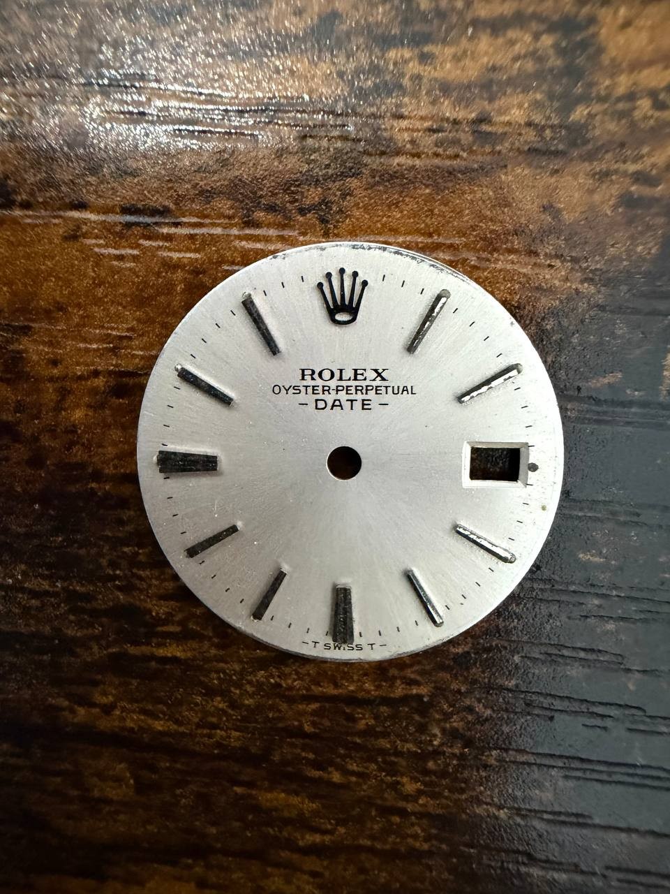 ROLEX LADIES OYSTER PERPETUAL DATE 6517 6516 6519 SILVER STICK DIAL USED COND