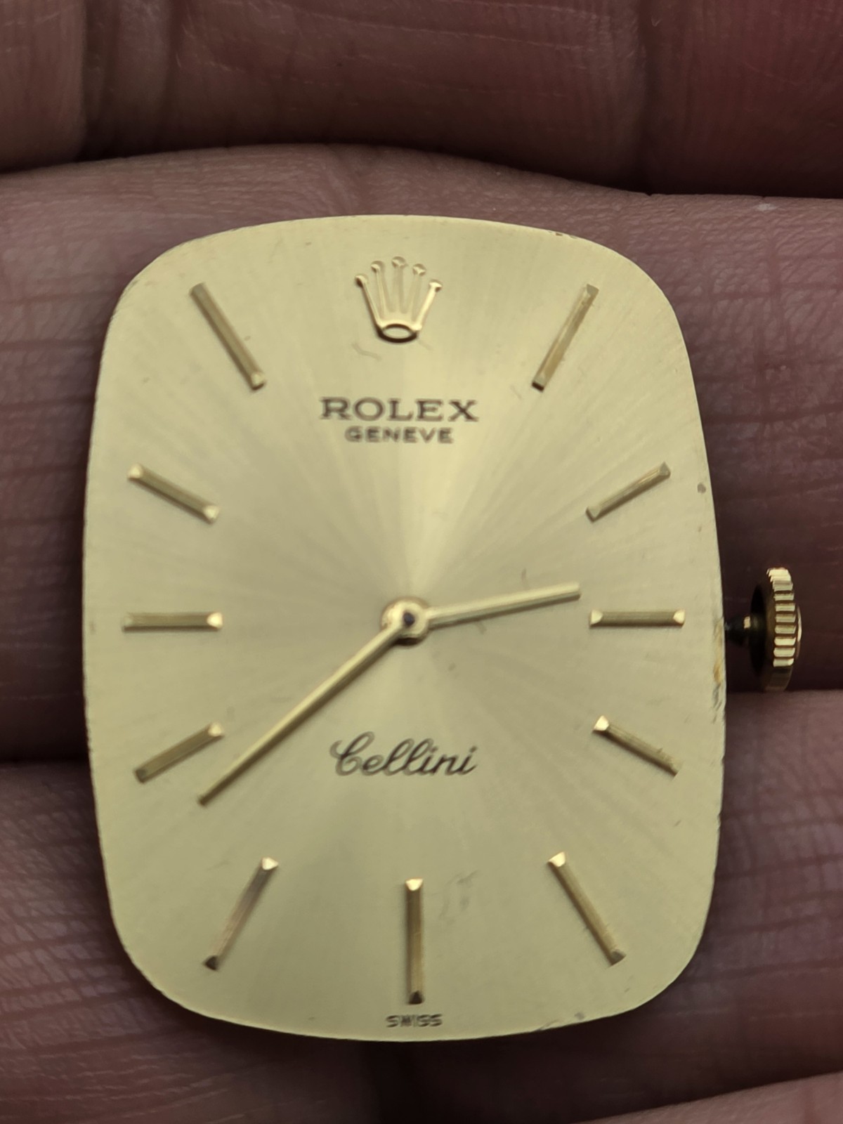 ROLEX 18k Gold Dial,Hands,Marker & Crown 18 Rubies Men’s Collectible Watch Movt