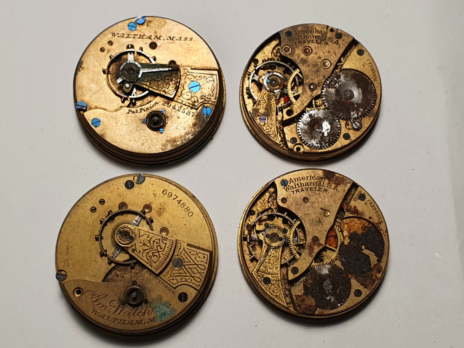 American Waltham pocket watch movements for parts