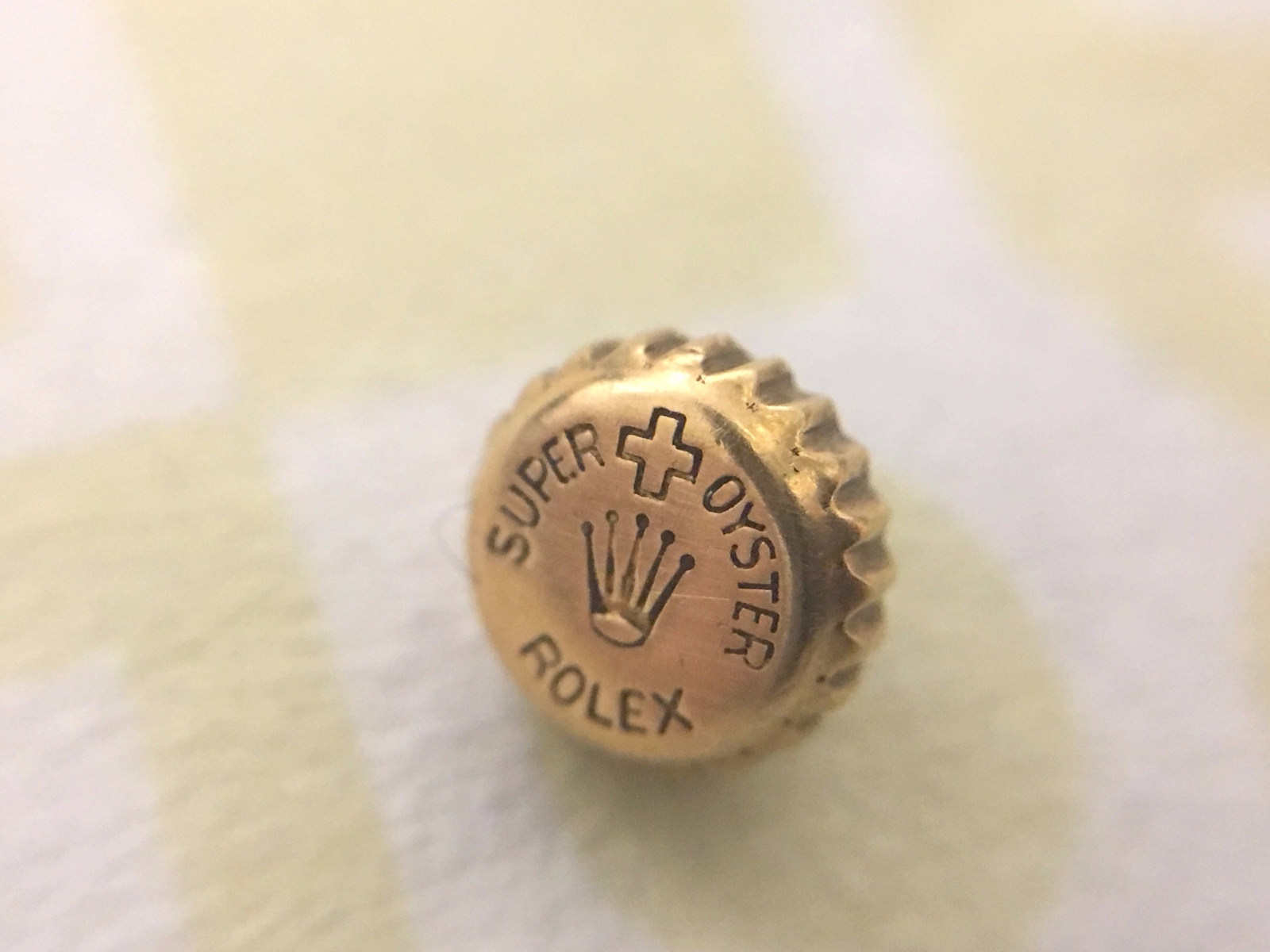 ROLEX SUPER OYSTER PERPE OVETTONE BIG BUBBLEBACK 18KT ROSE GOLD CROWN 6084 #W680