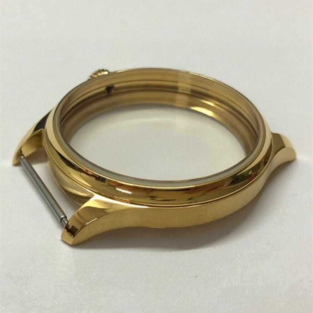 44mm 316L Golden Watch Case for Movement Seagull ST3600/ST3621/ETA6497/ETA6498