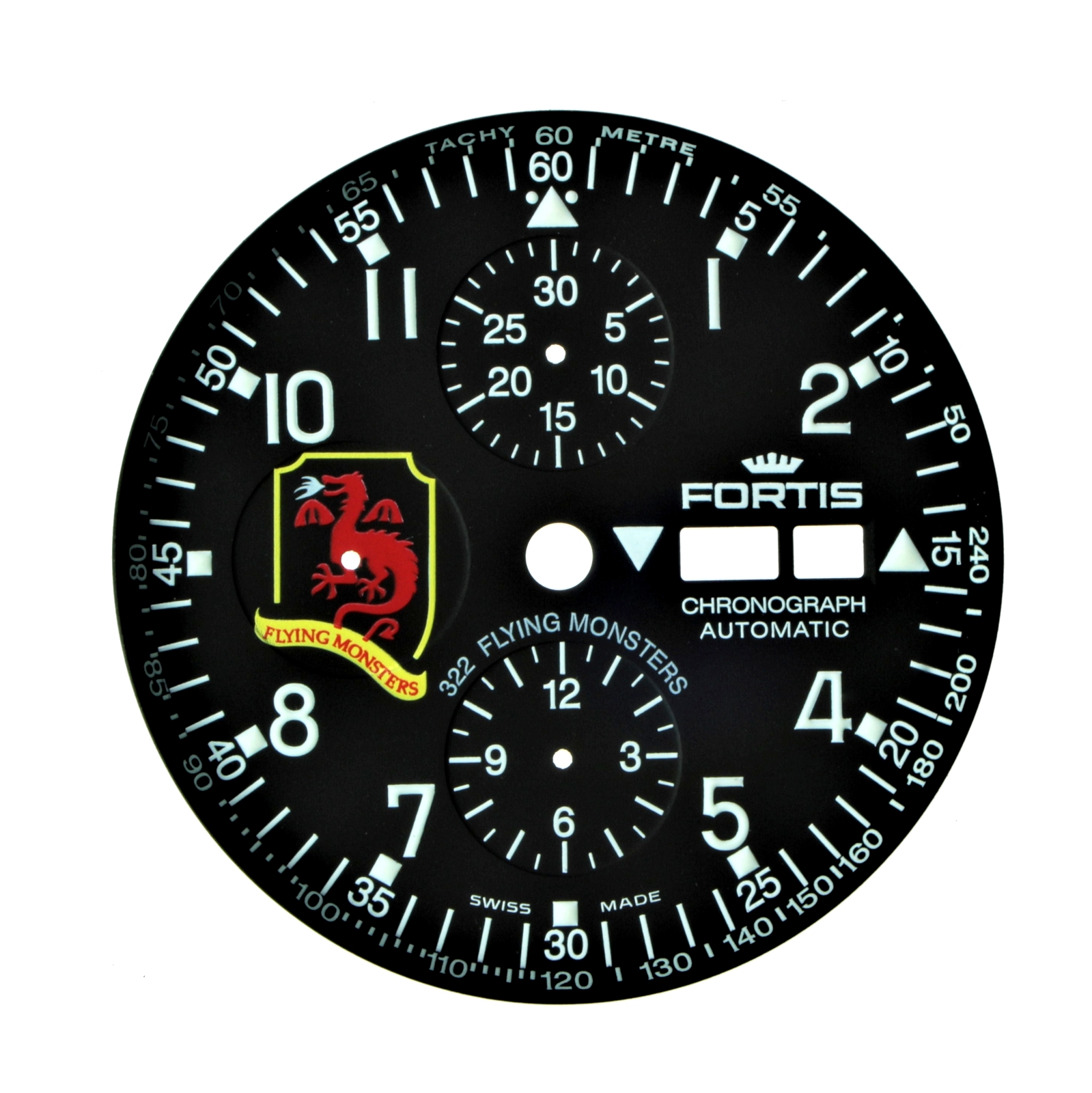 FORTIS dial for Valjoux 7750 black 35.2 mm ‘322 Flying Monsters’