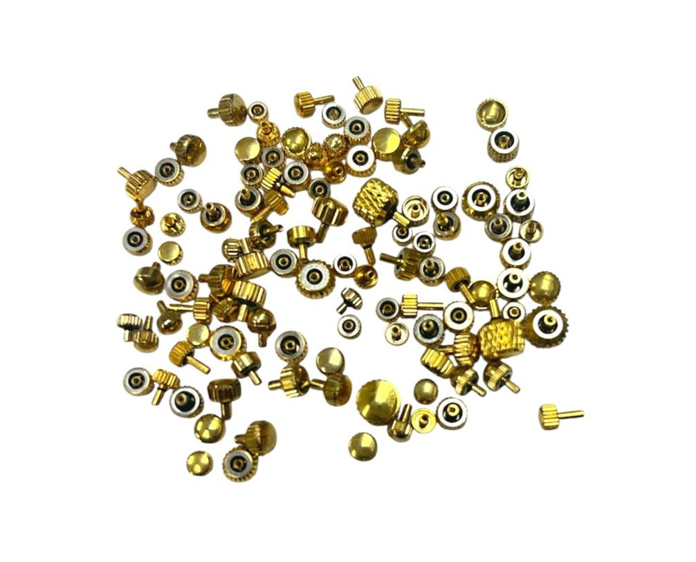 Vintage Watch Crowns Lot of 100- Swiss made – Gold Tone