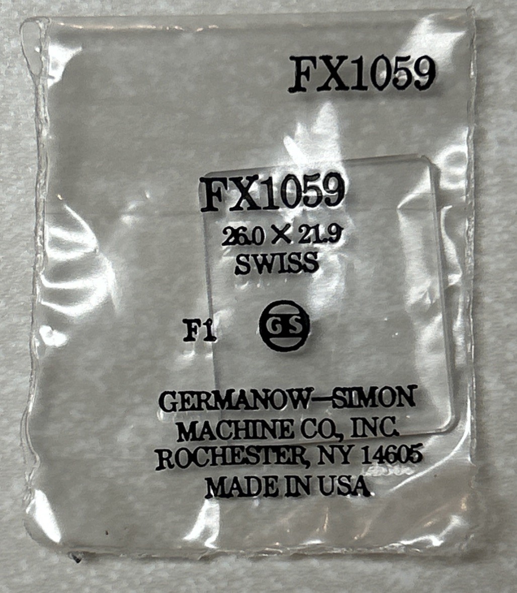 Vintage Germanow-Simon G-S FX1059 Swiss 26.0 X 21.9 Watch Crystal Sealed NOS