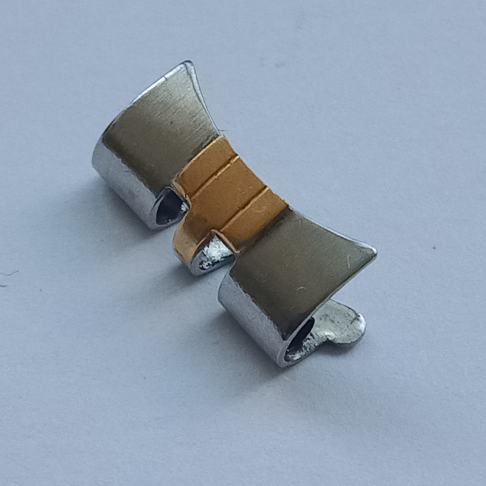 Rolex 1 Piece Original Vintage 13mm 491 end link two tone steel Swiss #Z1