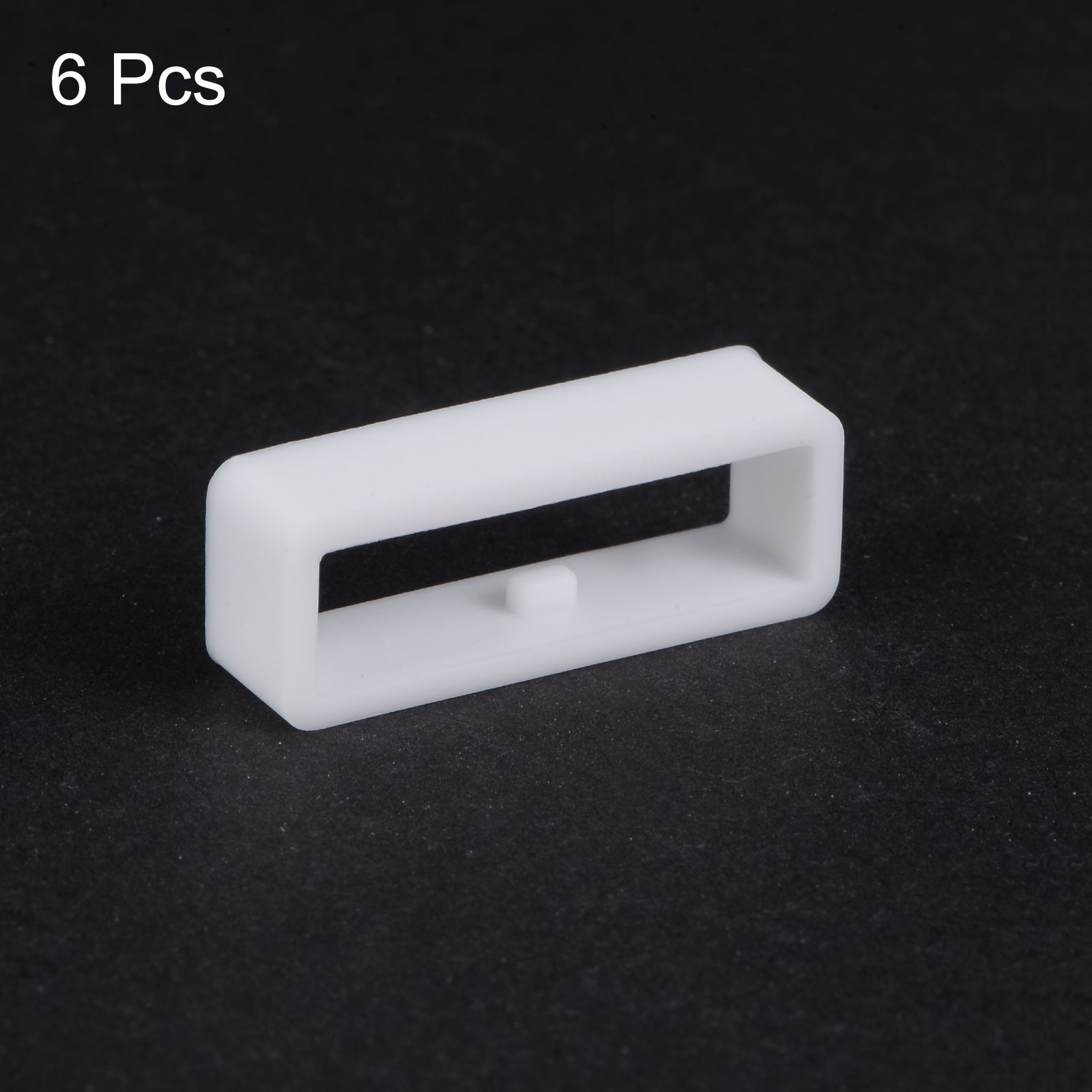 6pcs Watch Strap Loop Fastener Rings 24mm Rubber Watch Holder Keeper White