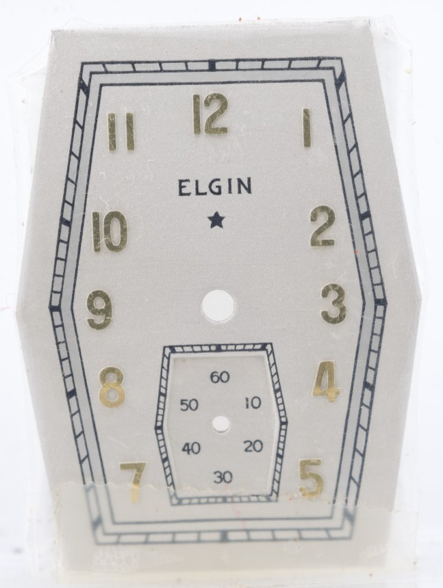 NOS ELGIN VINTAGE TANK WRIST WATCH DIAL, 20.9×28.6mm (EP)
