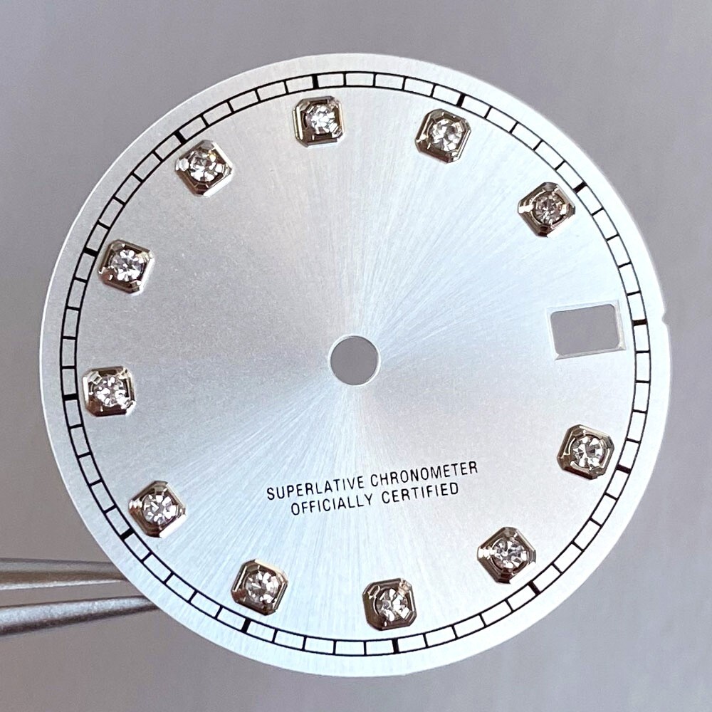 28.5mm Mod Sterile Watch Dial Fit NH35 Sunburst Blue Green Silver Diamond Index