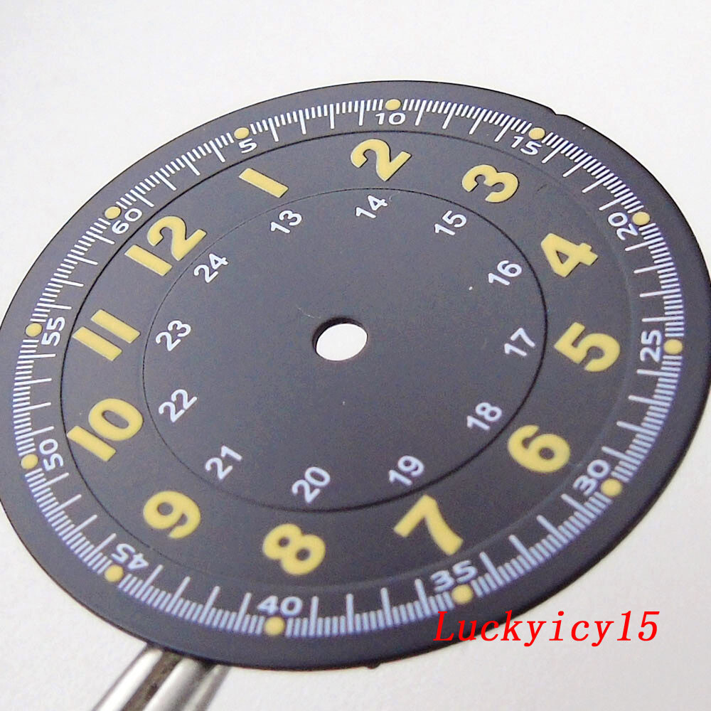 MOD New 29mm Sunburst Red Arabic Numerals Watch Dial For NH35 NH36 NH38 Movement
