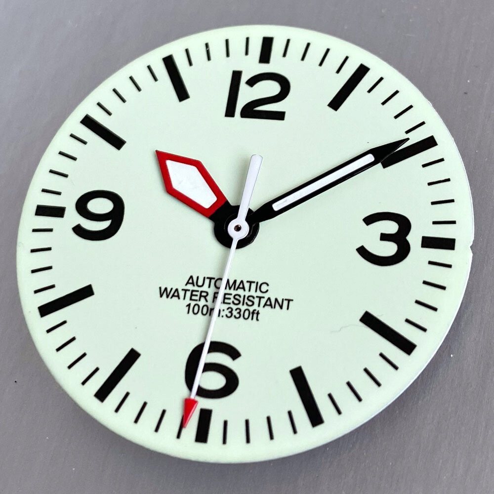 36mm Watch Case 200m Waterproof Domed AR Sapphire Glass Cream Dial for NH35 ETA