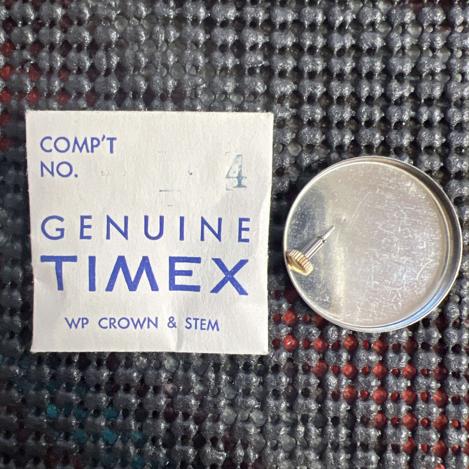Genuine Timex Stem & Crown Gold Comp’t 04 New, See Photo Charts W852