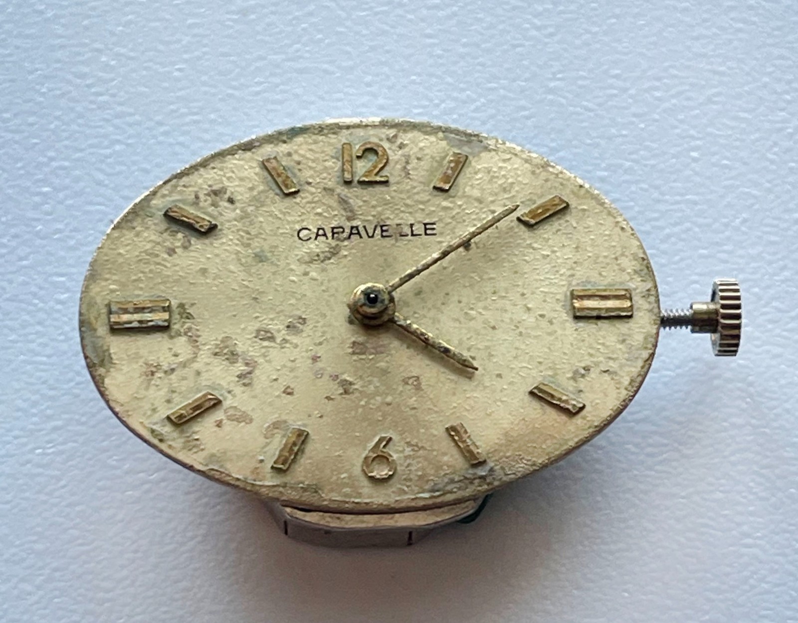 Caravelle Bulova Ladies Watch Movement Oval Gold Tone Dial Parts Repair 5 Jewels
