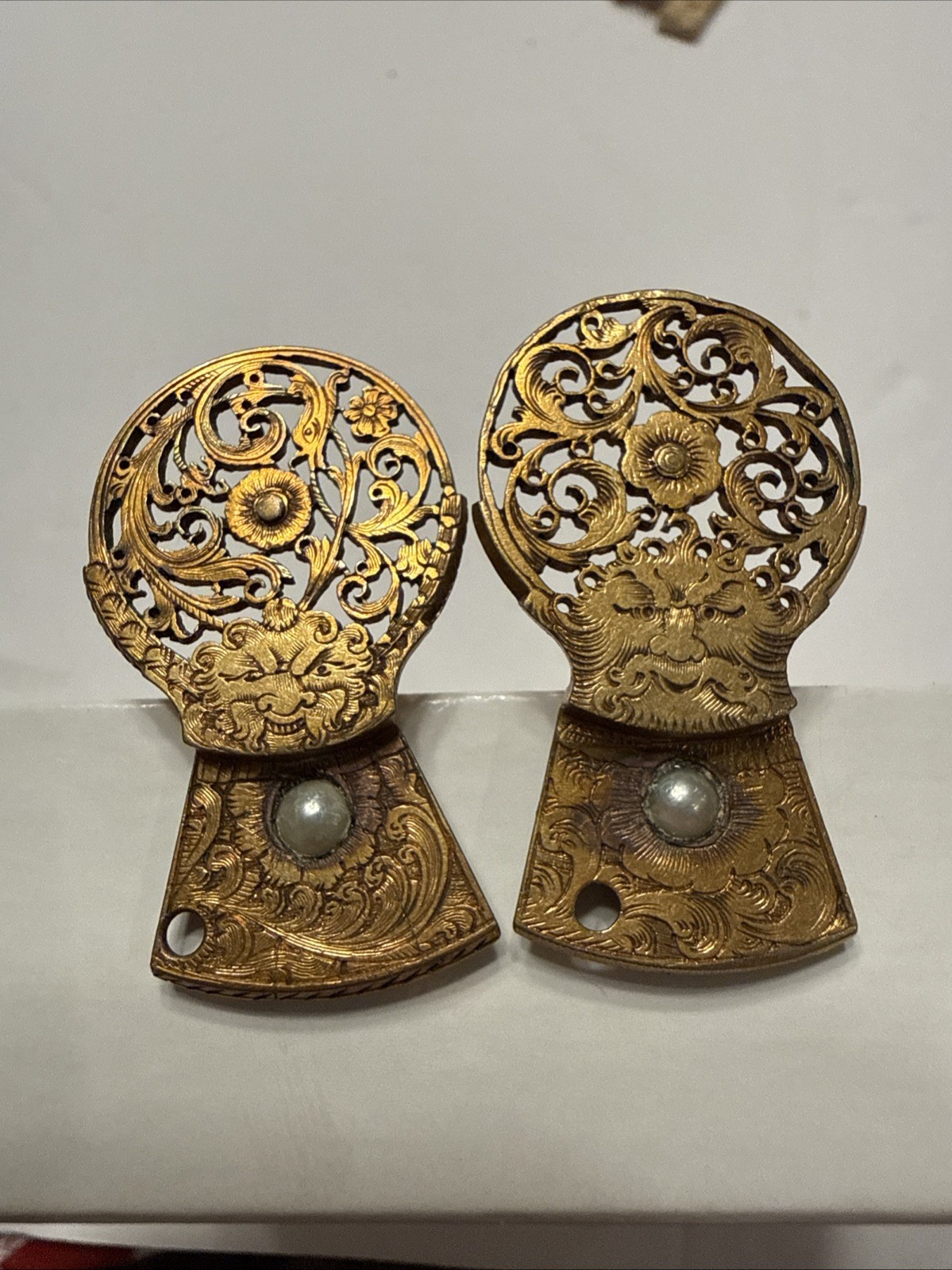 1700-1800’s Antique Pocket Watch Cocks Rooster Georgian Clip On Earrings