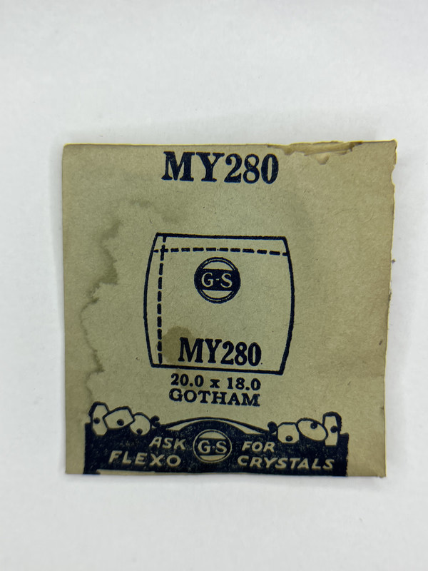 Flexo Gotham G-S MY280 Acrylic Watch Crystal New Old Stock NOS 20.0 x 18.0mm