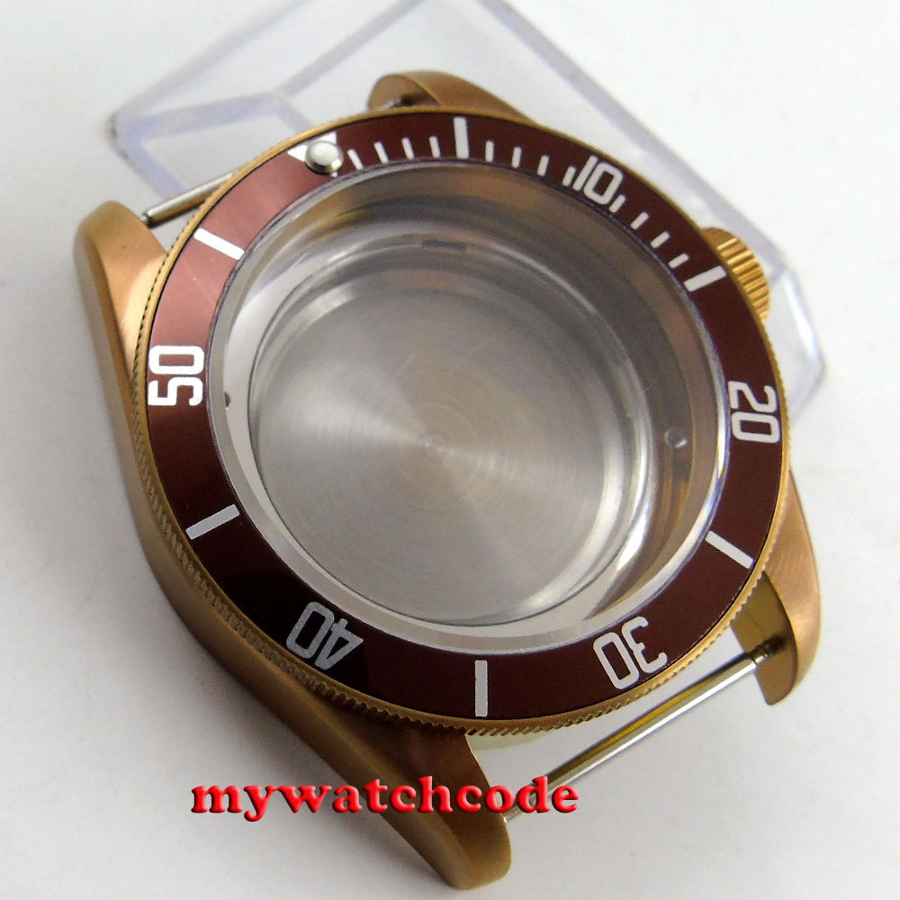 41mm sterile coffee PVD Solid Steel Case Set for ETA 2824 2836 movement C103