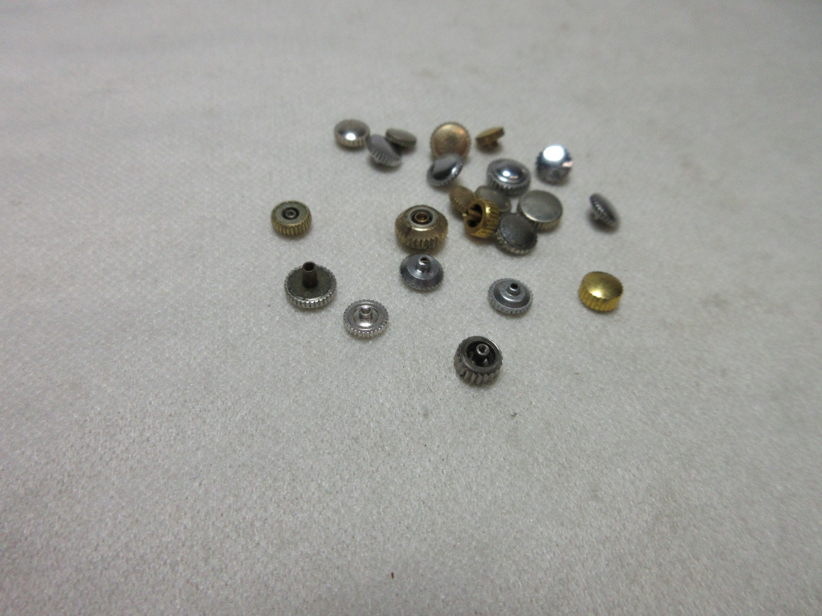 LOT OF 22 WATCH CROWNS WATCHMAKER PARTS ASSORTED LOT SOME GOLD FILLED PLATED