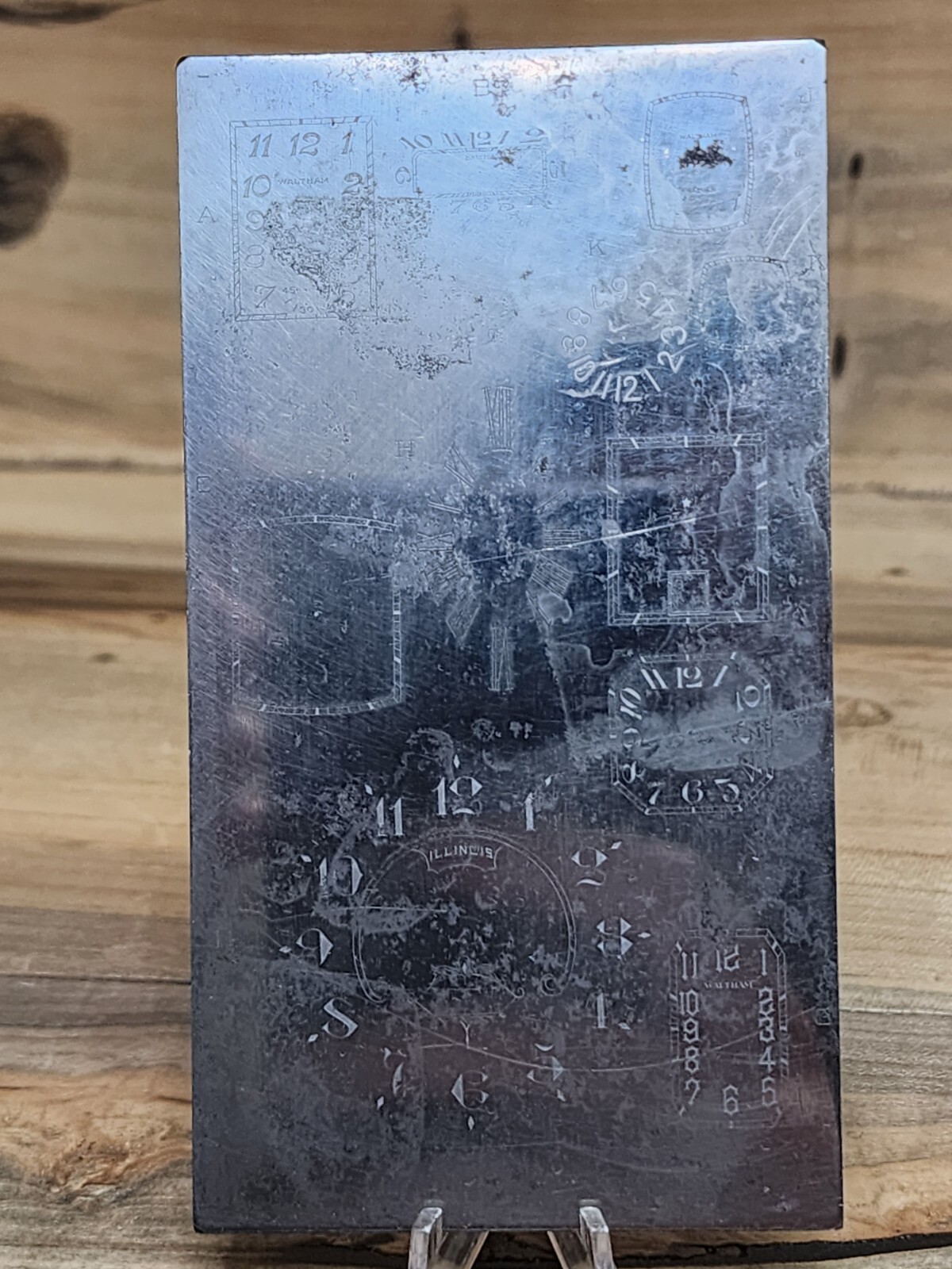 Vintage Multi Dial Printing Plate Waltham Bristol Elgin Illinois T987