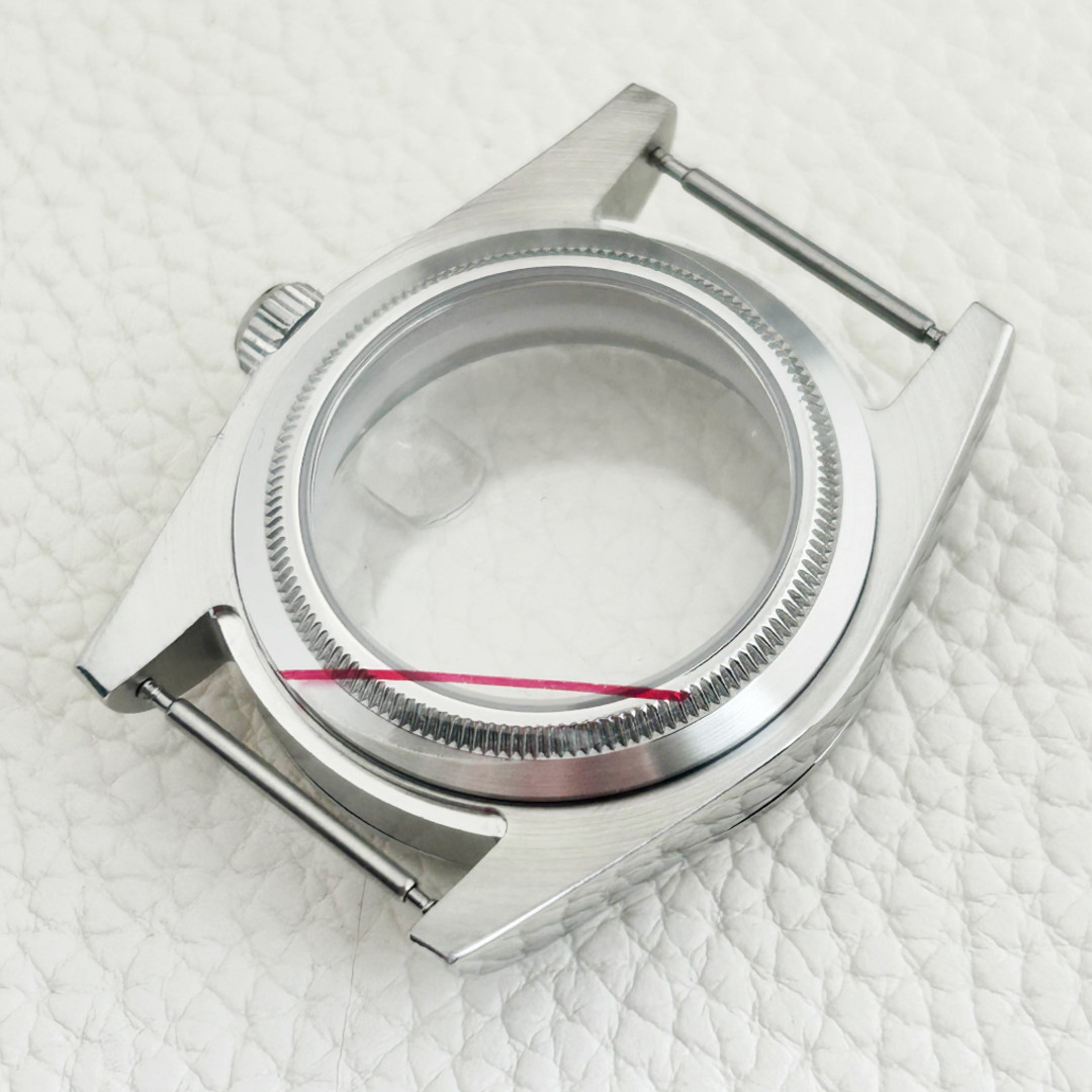 For Datejust Silver Sapphire Crystal Glass Men Watch Case Fit ETA2824 PT5000