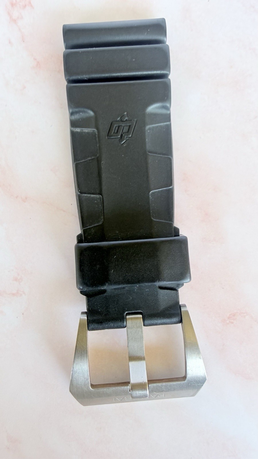 Authentic Factory PANERAI OFFICINE Rubber Caoutchouc Half Strap Buckle Black R3