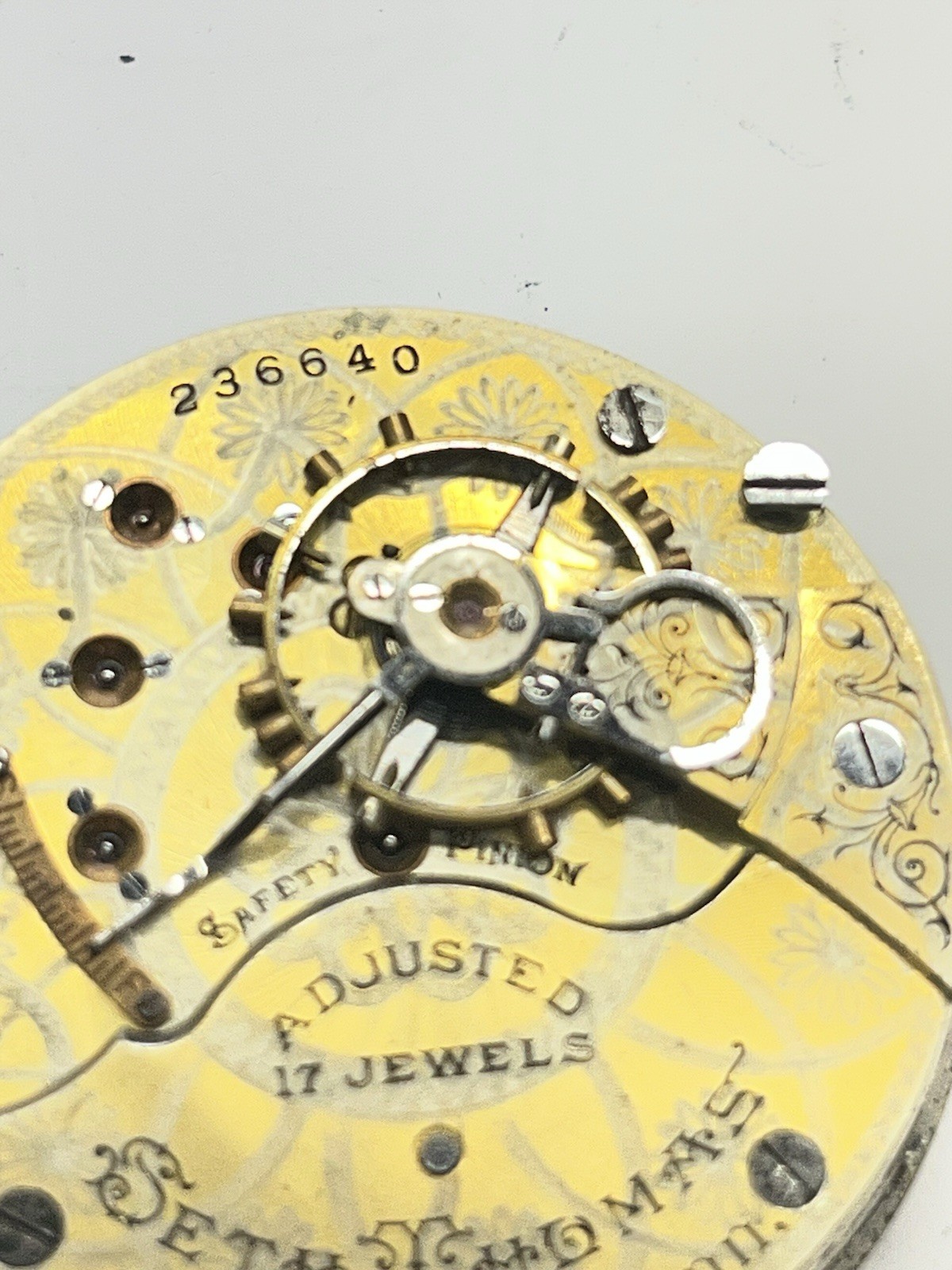 18sz Seth Thomas Balance Good Parts Not Working Pocket Watch Movement 17 Jewel