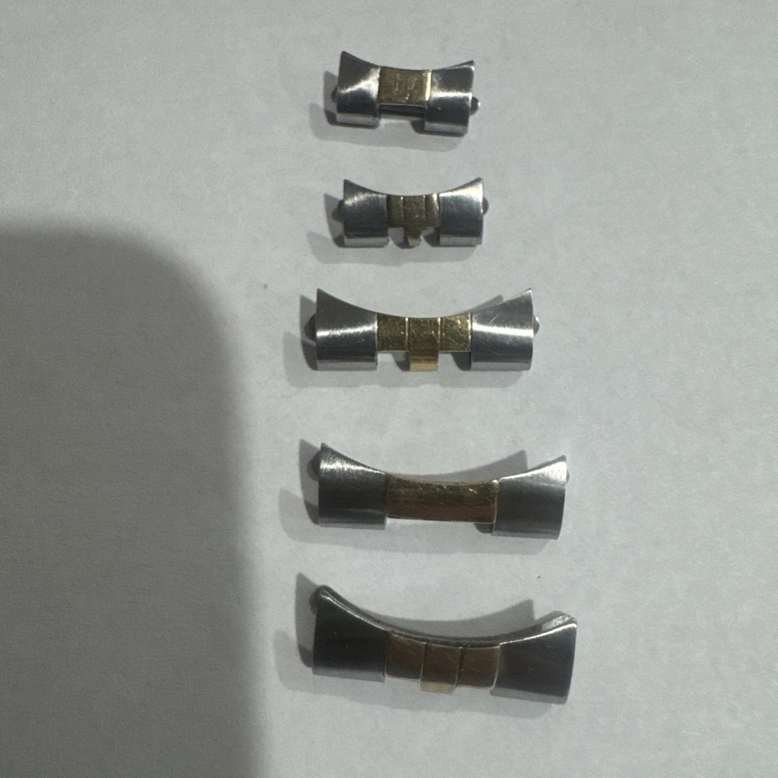 Rolex Steel And Gold Factory End Links 5 Piece Lot Assorted