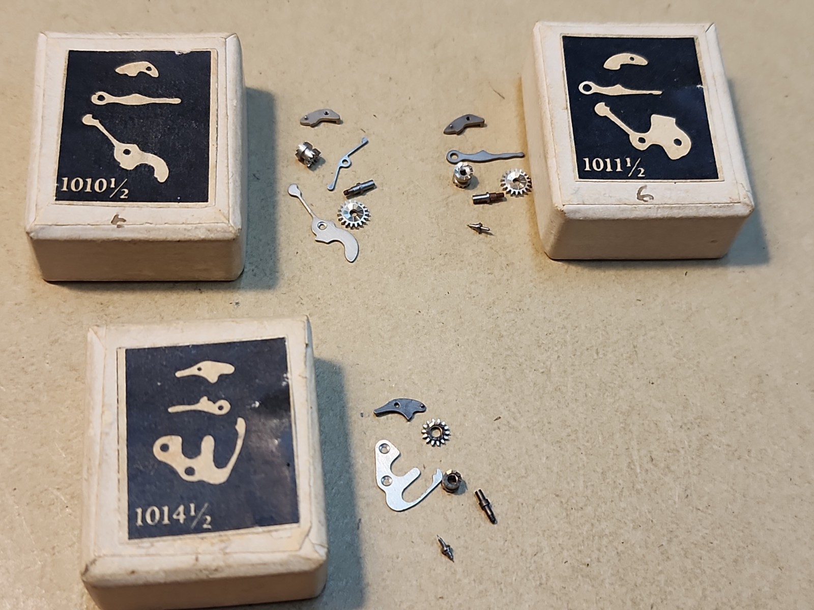 Lot Of Swiss Watch Parts-Balance Staffs & Setting Parts-1010-1/2, 1011-1/2, 1014