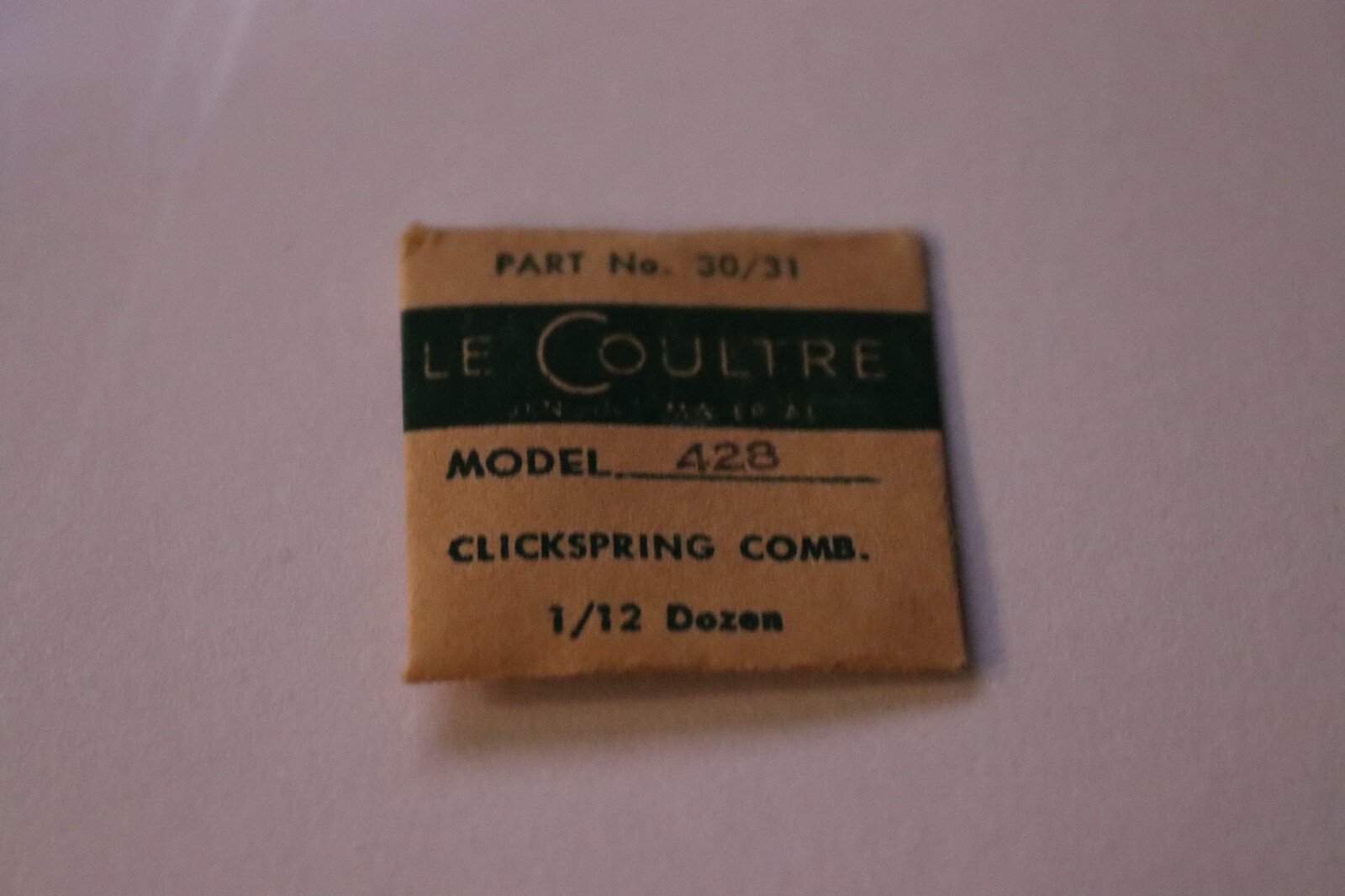 Jaeger LeCoultre Part# 434 Click & Spring Combo By Caliber