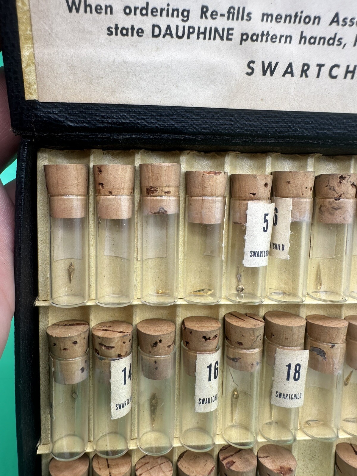 Vintage Swartchild Dauphine Watch Hand Case Assortment Kit #91108