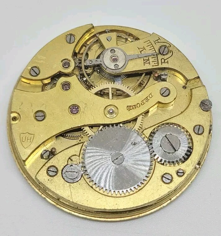 Vintage Union Horlogere Mechanical Pocket Watch Movement For Repair 42.9mm