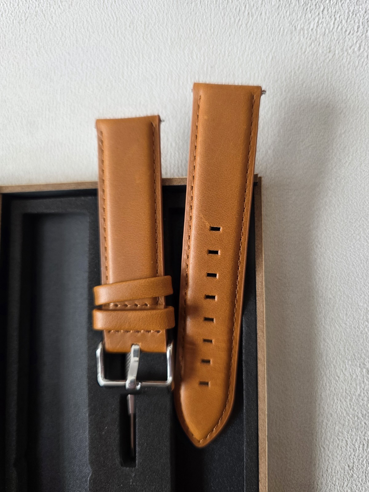 Leather Watch Strap [20mm lug] Genuine Replacement Band St Steel Clasp Brown, UK