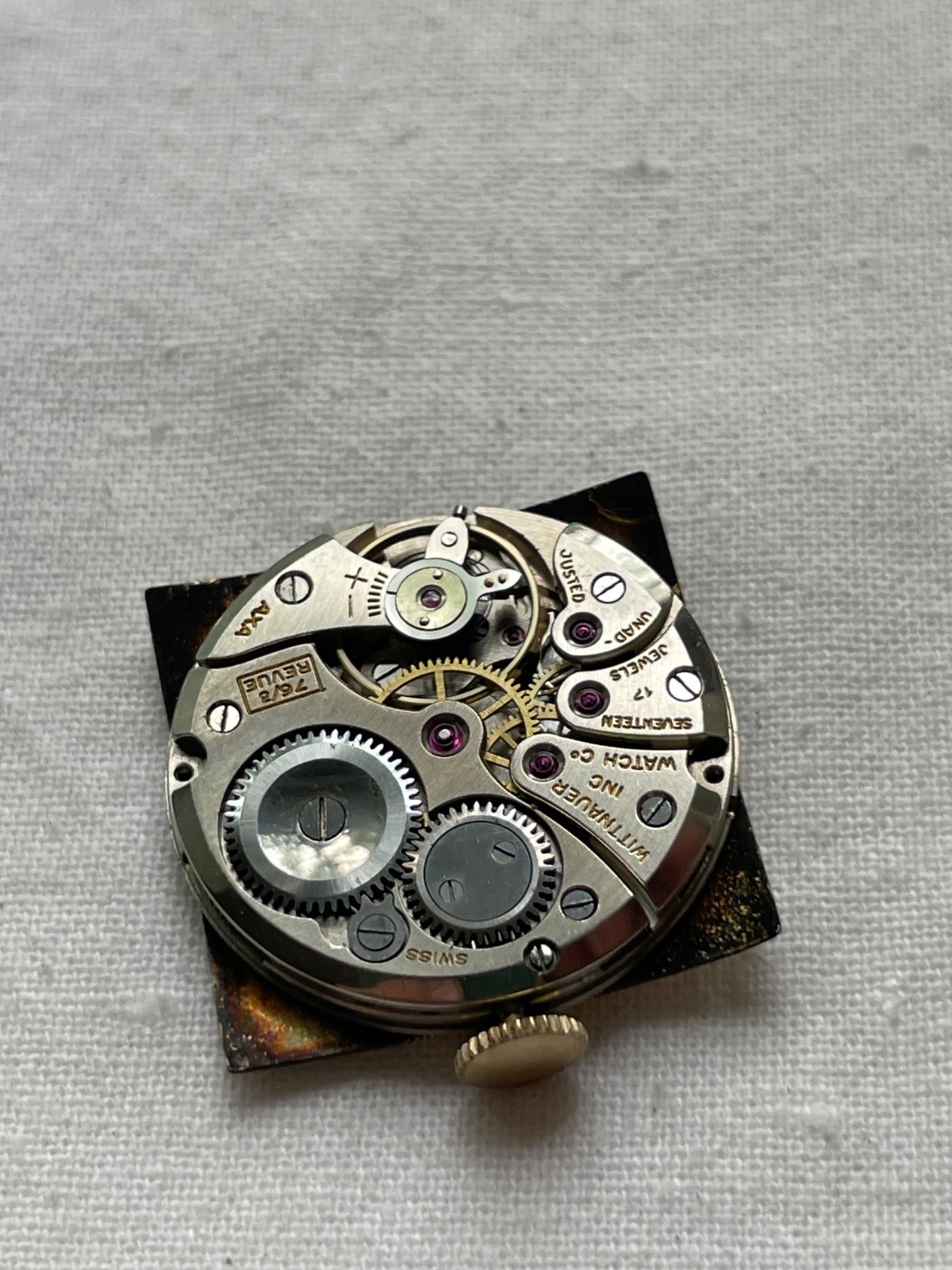 Wittnauer 76/3 Revue – movement for mens watch AS IS, lot 0906
