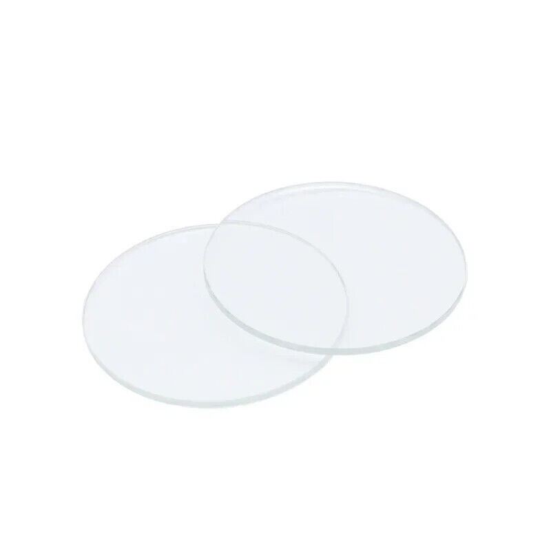 2X 1mm Watch Crystal Repair Parts Flat Round Mineral Glass 16mm-40mm Replacement