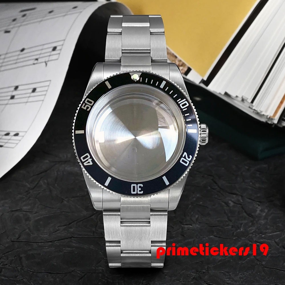 38mm Steel Watch Case+Bracelet Domed Sapphire 20ATM Fit NH34 NH35 ETA2824 PT5000