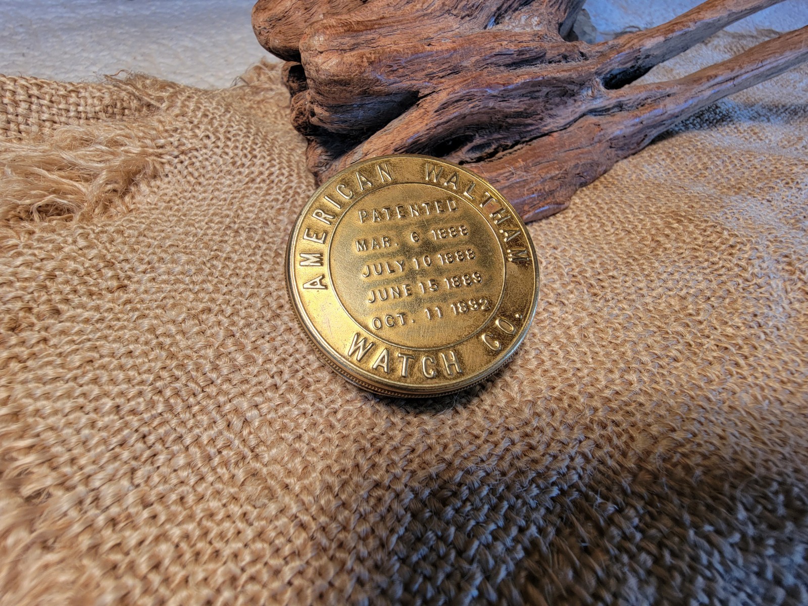 Antique AMERICAN WALTHAM WATCH CO. Case Tin & parts