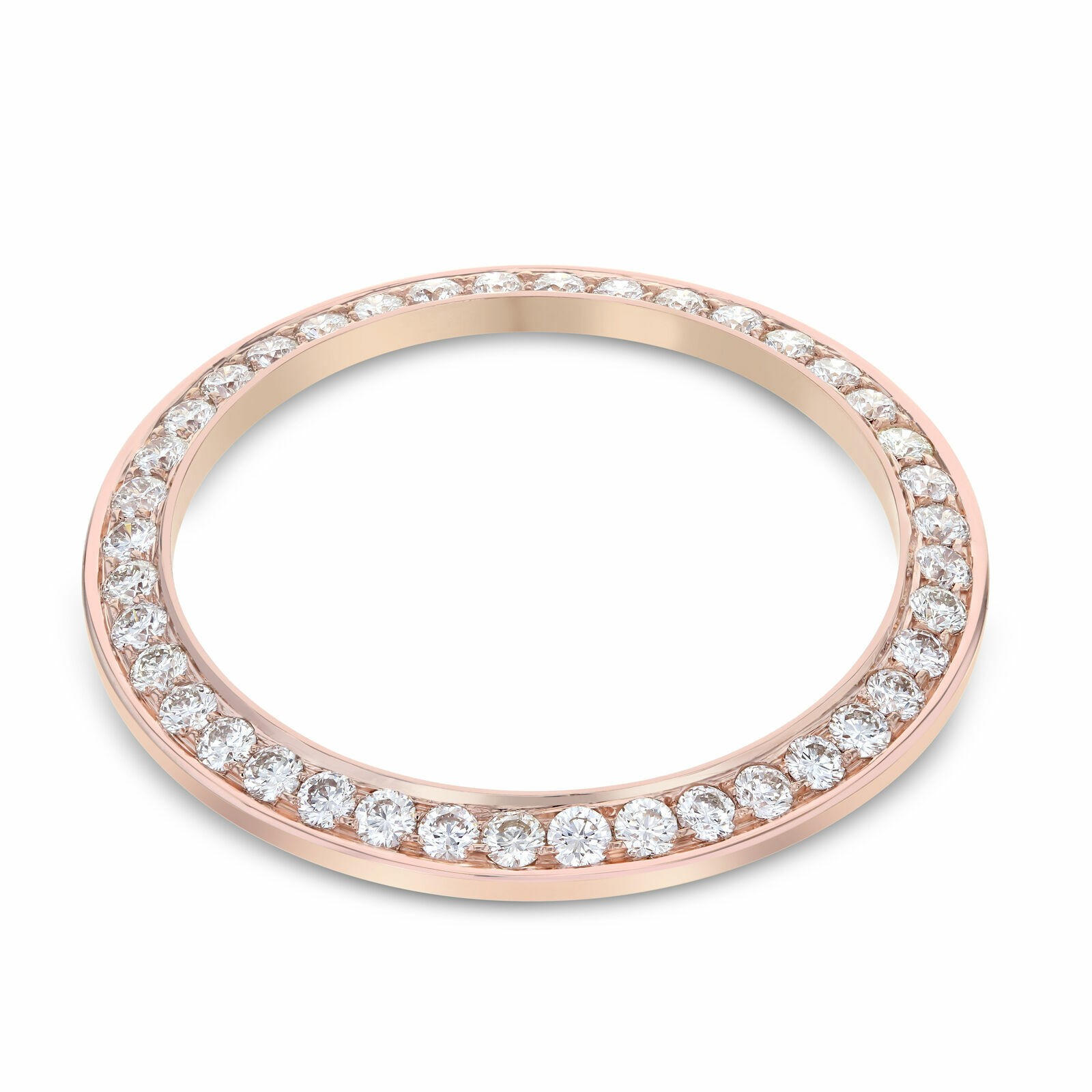 36MM 2CT BEAD SET NATURAL DIAMOND BEZEL 14K ROSE GOLD FOR ROLEX 36MM DATEJUST