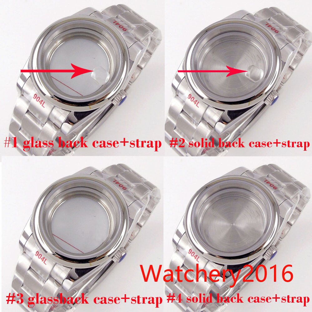 Bliger Silver 39mm 36mm Sapphire Glass Watch Case Fit NH35 NH36 NH34 Miyota DG